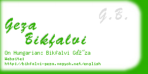 geza bikfalvi business card